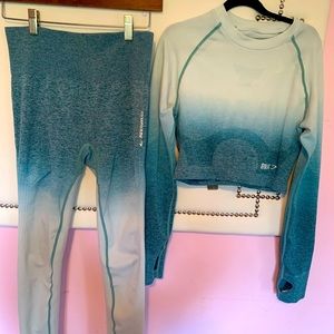 Gymshark seamless leggings crop top matching set